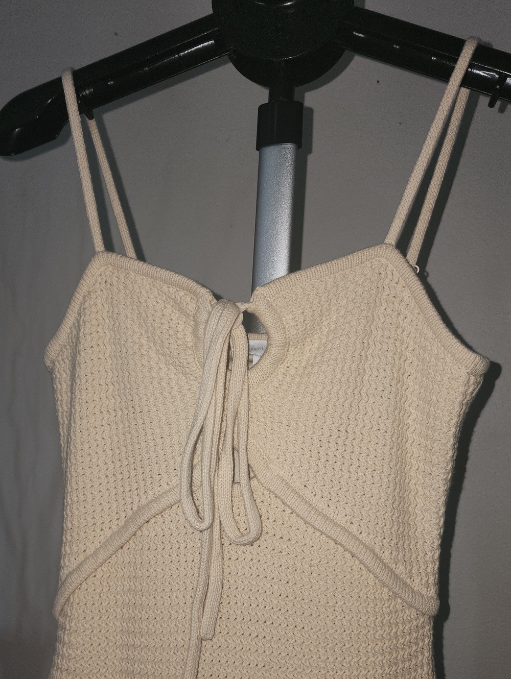 House of Harlow 1960 Cream Knit Tie-Front Midi Dress - Picture 11 of 12